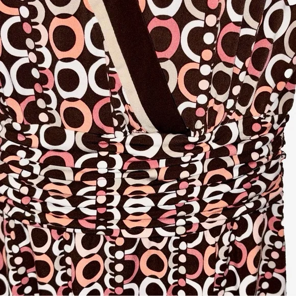 Women’s~STUDIO 1 Petite~Pink & Brown~Geometric Dress~SIZE 14P~EUC~SKU029 - Picture 4 of 12